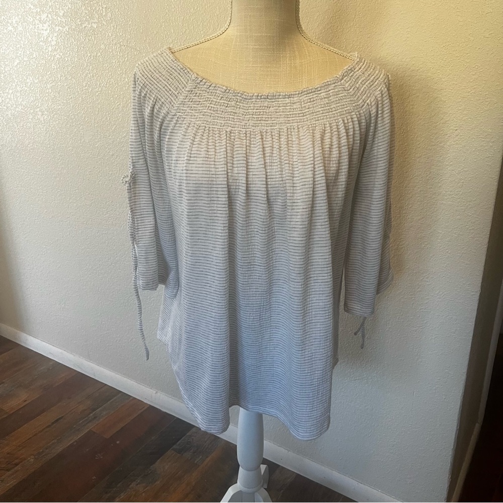 French Laundry - Women's Striped Top - Size Small - Gray & White